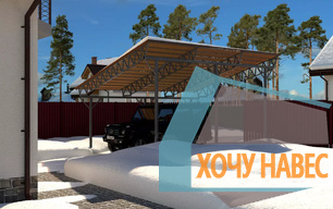 Односкатный навес №5 из поликарбоната